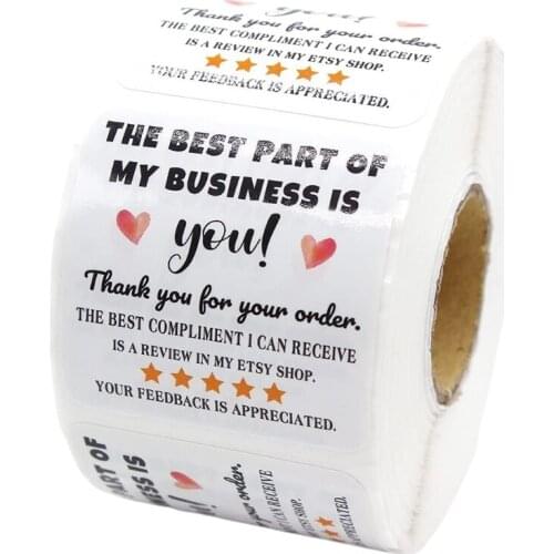 500pcs Thank You for Your Order Stickers Handmade Seal Labels for Small Business Owners Sellers Candy Gift Box Packing Thanks