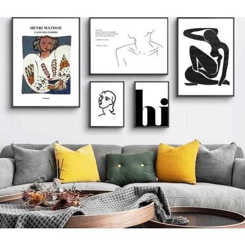 Abstract Lady Line Portraits Wall Art Canvas Painting Nordic Figure Body Posters And Prints Modern Minimalist Living Room Decor