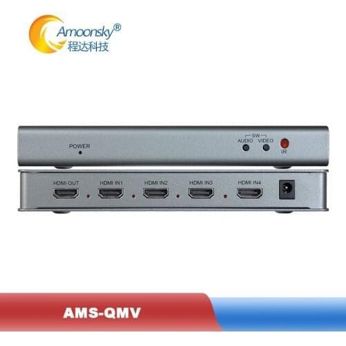 AMS-HVMQ4 HDMI-Com Splitter 4x1 4*1 4K HDMI-Compatible Switch 4 in 1 out for PS4 PS3 Projector TV Screen Computer lcd led screen