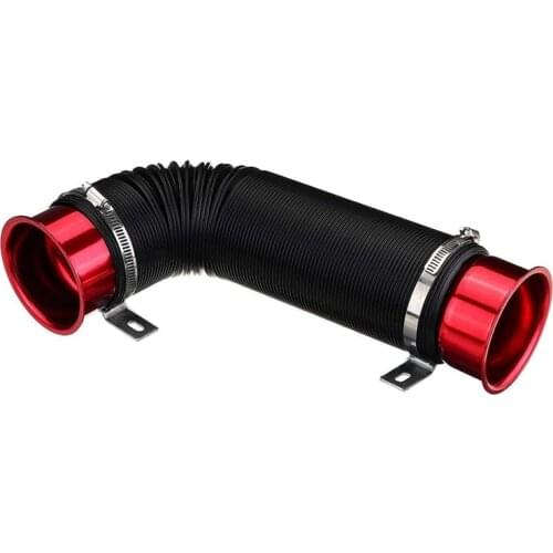 76mm 1M Car Air Filter Intake Cold Pipe Flexible Duct Feed Hose Kit with Tuyere Inlet Clamp Tube Hose Air Intake Pipe