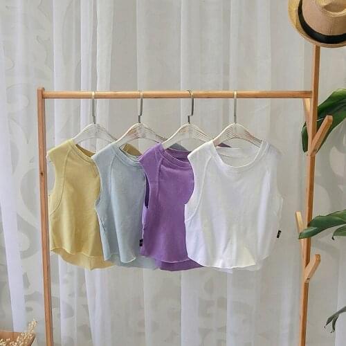 1 2 3 4 5 6 Years Toddler Boys Vests Casual Solid Color Sleeveless Vest for Boy Kids Clothing Summer Baby Boy T-shrits New 2020