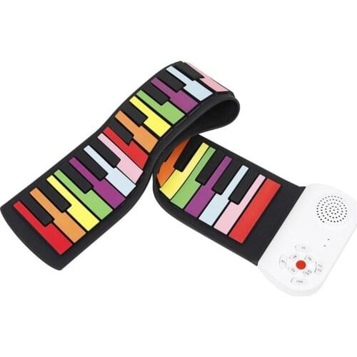 49 Keys Digital Keyboard Flexible Roll Up Piano Gift with Loud Speaker Electronic Hand Roll Piano for Music Lovers Kids Child