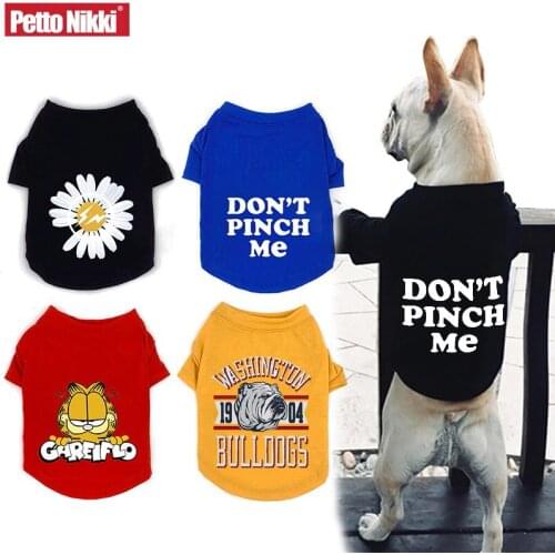 Dog Cartoon Funny Print T-shirt Pure Soft Breathable Pet Vest Dog Summer Fashion Clothing Pet Shirt Small And Medium-sized Dogs