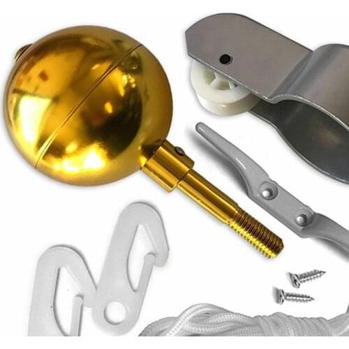 Flag Pole Hardware Repair Kit 3inch Ball Top Flagpole Pulley Truck