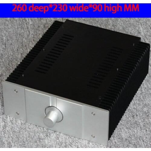 KYYSLB 260*230*90MM WA56 All Aluminum Class A Amplifier Chassis Box House DIY Enclosure with Feet Knob Amplifier Case Shell