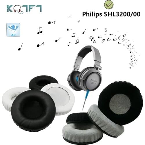 KQTFT round flannel 1 Pair of Replacement Ear Pads for Philips SHL3200/00 Headset EarPads Earmuff Cover Cushion Cups