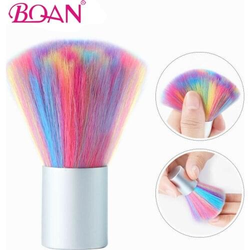 BQAN Colorful Nail Cleaning Brush Tool Art Care Manicure Pedicure Soft Powder Dust Remover Small Angle Clean Brush