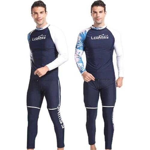 Men Swimwear Adult Swimsuit One Piece Rash Guard With Sleeves Diving Beach Sun Protection Swimming Surfing Swimsuit Long Sleeve
