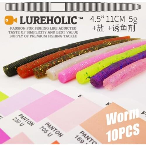 LUREHOLIC Senko Worm 10pcs 11cm 4.5" For Neko Rig wacky rig Gemany PVC Material Tough Soft Great Soft Plastic Swim Bait lure