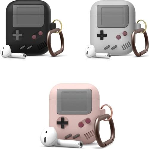 Fashion Retro Game for Airpods 1 2 Pro Silicone Soft Cover Earphone Case Wireless Bluetooth Headphone Shockproof Cover Keychain