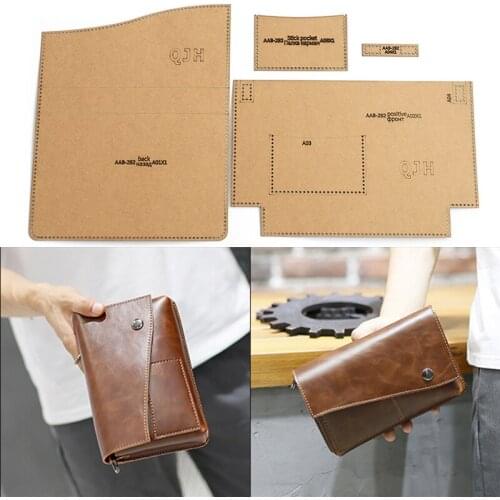 Mens Hand Grasping Bag Kraft Paper Template Leather Business Storage Bag Drawing Paper Pattern DIY Handmade Sewing Stencil