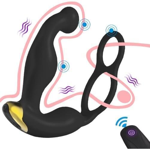 Male Prostate Massage Vibrator Anal Plug Silicone Waterproof Massager Stimulator Butt Delay Ejaculation Ring Sex Toy For Men