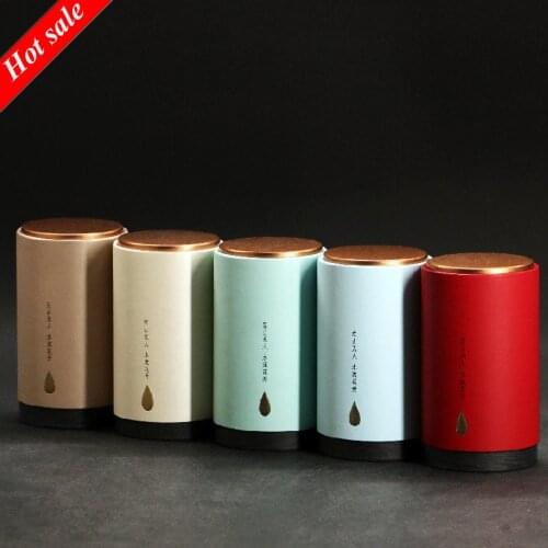 New Eco-friendly Jar Portable Tea Canister Lid Handmade Natural Container Round Natural Storage Box Holder for Gift Home Decor