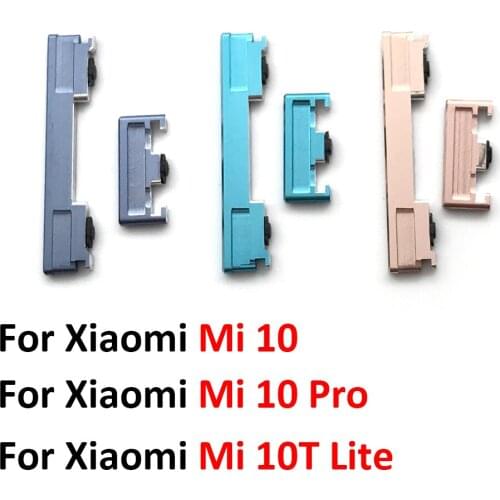 New Power Button + Volume Side Button Key For Xiaomi Mi 10 Pro / Mi 10T lite Replacement Parts