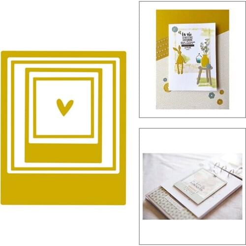 2020 New Heart and Rectangle Nesting Metal Cutting Dies For DIY Embossing Making Photo Frame Greeting Card Album Scrapbooking