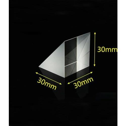 Optical Glass Right Angle Prism Triangular Total Reflection Isosceles Mitsubishi Mirror Oblique Coating 30X30X30MM Prism