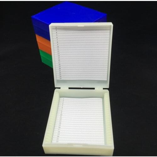 Plastic Microscope Slides Box 25pcs Pathological Slides Storage Holder Case