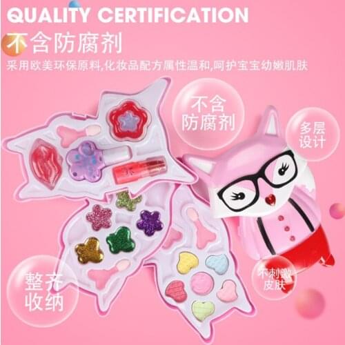 Portable Childrens Cosmetics Princess Makeup Box Suitcase Case Shape Eye Shadow Lipstick Safe Nontoxic Girl Toy Birthday gift