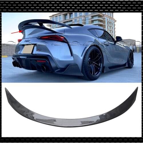 A90 A91 MK5 Spoiler Real Carbon Fiber Duckbill Wing Rear Trunk Lip for TOYOTA Supra GR MK5 A90 A91 2020UP A Style Spoiler