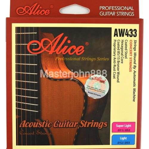 Alice AW433P-L/SL Acoustic Guitar Strings Plated Steel&Coated 85/15 Bronze Wound&Colourful Ball-End Strings