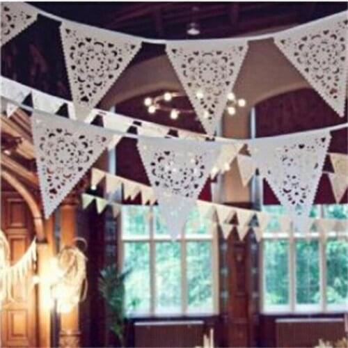 Wedding Decoration Handmade Lace Pennant Party Decoration Banner Home Decoration Party Supplies Events PC678860