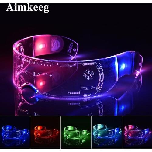 LED Luminous Glasses Lamp Halloween Christmas Night Lights Futuristic Electronic Up Glasses Light for Festival Performance