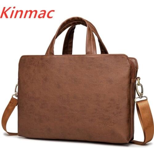 Kinmac Brand Waterproof Messenger Laptop Bag 13,14,15,15.6 inch, Brown Leather Case For MacBook Air Pro13.3,15.4 Dropship V130