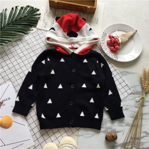Tonytaobaby Fall and Winter Clothes New Style Baby Fox Hooded Cardigan Knitted Sweater Girls Sweaters