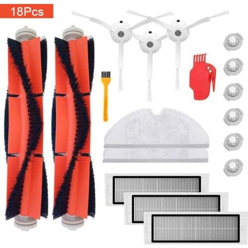 18PCS Mi Robot Vacuum Cleaner Parts Replacement Kit for Xiaomi Robo2 Robot S50 S51 Main Brush Filters Side Brushes Accessories