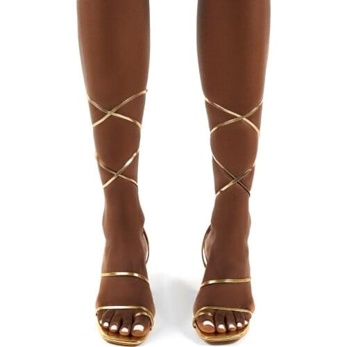 DDYZHY Women Gladiator Sandals shoes Sexy White String Bead high heels Sandals Summer Party Dress shoes Buckles pumps size 42