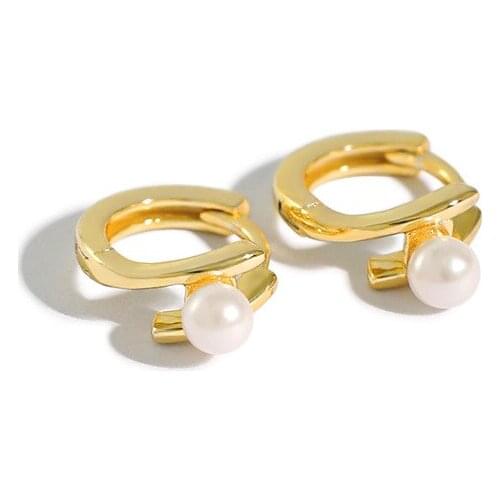 SHANICE Korean S925 sterling silver ear buckle ins simple temperament mini micro inlaid bead earrings ear buckle female wild