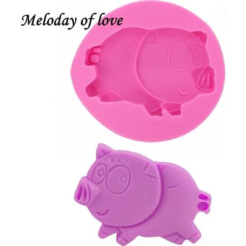 1Pcs DIY silicone mould pig mold for cake decoration fondant form chocolate wafer mold kitchen T1249