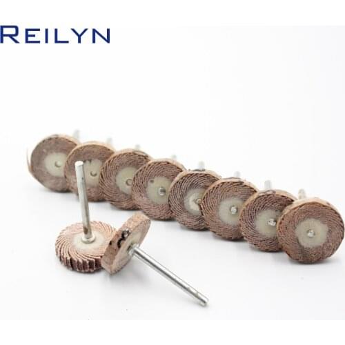 Freeshipping 10 pcs sand paper polishing bits abrasive mops-wheel spindle mops sand paper wheel mounted flap wheels