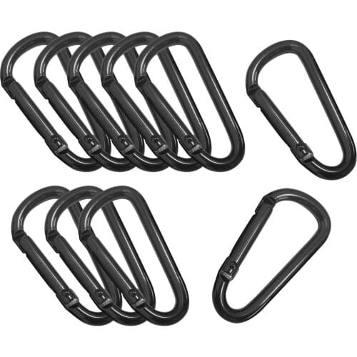 10Pcs Aluminum D-Shape Carabiner Clip Clasp Keyring Buckle Water Bottle Clip