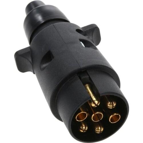 12V 7 Way Round Plastic RV Trailer Plug Connector Standard European Car Trailer 7 Pin Socket
