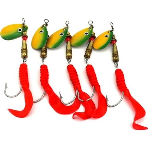 2Pcs 7.3g Spinner Fishing Lures Single hook Soft Bait Wobblers CrankBaits Jig Metal Sequin Trout Spoon Carp Fishing Pesca Tackle