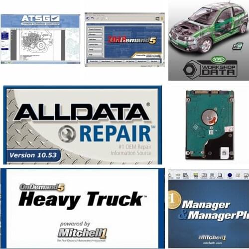 2021 Hot Alldata 10.53 Software auto repair OD5 All data+AutoData+Mit..ll 2015+ElsaWin+Vivid+atsg 24 in 1tb hdd usb3.0 free ship