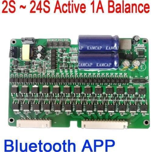2S ~ 24S 1A Bluetooth APP Lithium Battery Active Equalizer Balance BMS Lifepo4 Balancer Protection Board 4S 7S 10S 12S 16S 20S