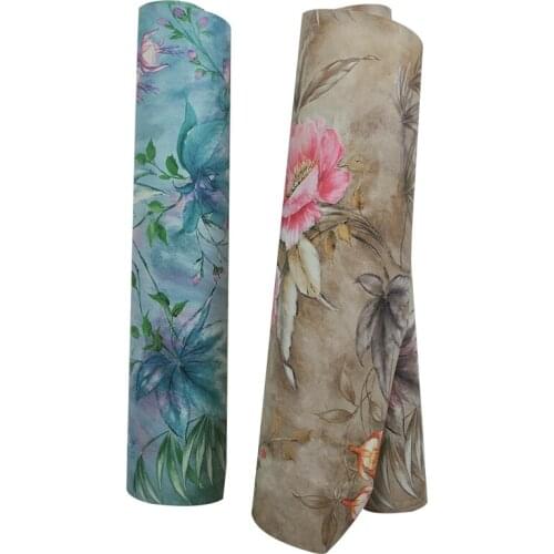 53cmx10m Nordic Pastoral Floral Wallpaper American Retro Flower Oil Painting Bedroom Background Living Room Household Pure Paper