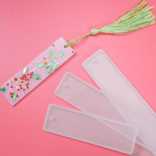 6 Pcs/Set Crystal Epoxy Resin Mold Rectangle Bookmark Silicone Mould Handmade Crafts Jewelry Making Tools U90F
