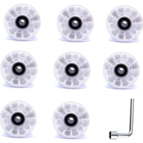8 Pack Roller Skate Wheels Luminous Skate Wheels , 82A 58mmx32mm,Quad Roller&Double-Row Roller Skating Accessories