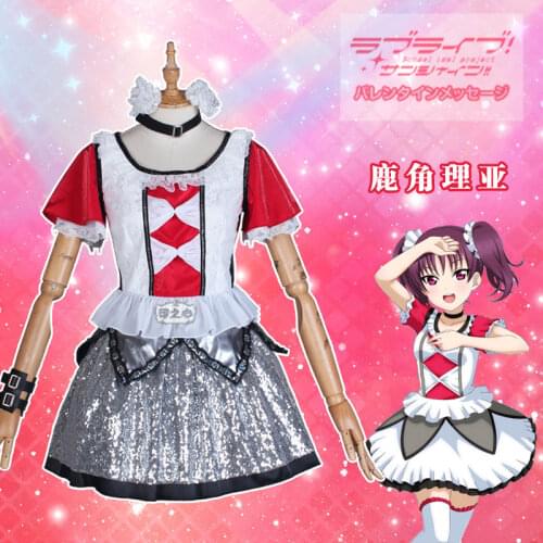 Anime LoveLive! Sunshine!! Kazuno Leah Cosplay Costume Saint Snow Paillette Skirt Role Play Clothing High-End Custom Make