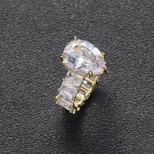 Hip Hop Bling Bling Brass Ring Micro pave with AAA CZ Jewelry R017