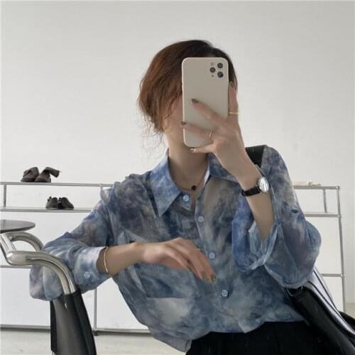 Blouse Women Shirt Ink Long Sleeve Loose Top For Women In Summer 2021 Blusas Mujer De Moda