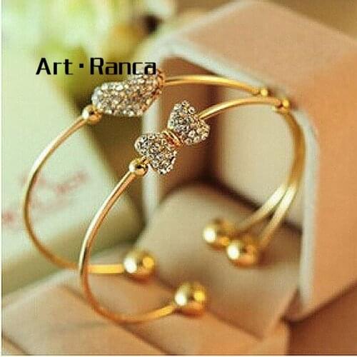 Bow knot bracelet exquisite peach heart love bracelet fashion popular lady bracelet