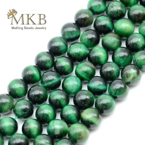 A+ Natural Green Tiger Eye Stone Beads For Jewelry Making 4 6 8 10 12mm Gem Round Loose Beads Diy Bracelet Wholesale Perles