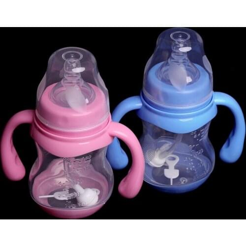 180ML Wide Neck Anti-colic Baby Infant Milk Feeding Nipple Bottle Learn Drinking F3ME