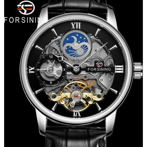 FORSINING Tourbillon Automatic Mechanical Men Wristwatch Military Sport Male Clock Top Brand Luxury Skeleton Man Watch Gift 8217