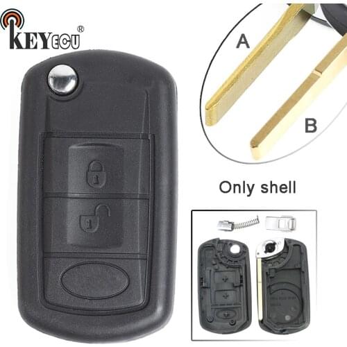 KEYECU 10x for Land Rover Range Rover Sport LR3 Discovery 3 Replacement 3 Button Flip Folding Remote Key Shell Case Blank Fob