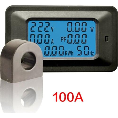 100A AC LCD Digital Volt Watt Power Energy Meter Monitor KWh Voltmeter Ammeter 110-250V Current Meter Tester
